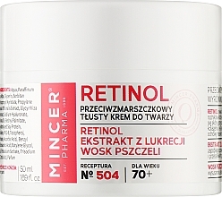 Düfte, Parfümerie und Kosmetik Fettige Anti-Falten Gesichtscreme 70+ №504 - Mincer Pharma Retinol № 504