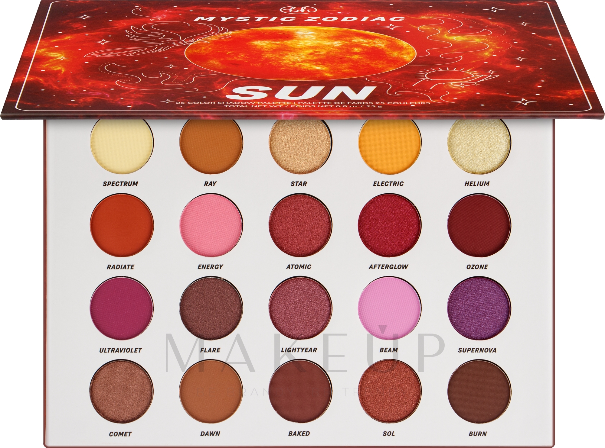 Lidschatten-Palette - BH Cosmetics Mystic Zodiac Eyeshadow Palette 25 Color Shadow Palette — Bild Sun