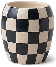 Duftkerze Schwarze Feige und Olive schwarz - Paddywax Checkered Porcelain Candle Black Fig & Olive — Bild N1