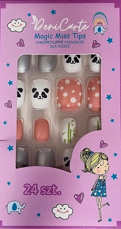 Selbstklebende Nägel für Kinder 964 Panda 24 St. - Deni Carte Magic Miss Tips — Bild N1