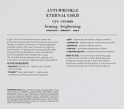 Augenkonturcreme - Organique Eternal Gold Golden Anti-Wrinkle Eye Contour Cream — Bild N4