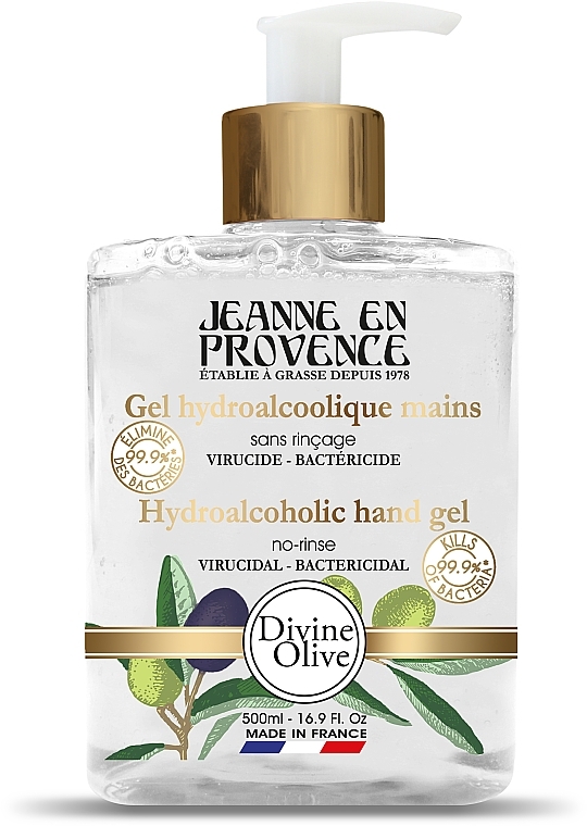 Hydroalkoholisches Gel für die Hände mit Spender - Jeanne en Provence Divine Olive Hydroalcoholic Hand Gel — Bild N1