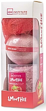 Düfte, Parfümerie und Kosmetik Set - IDC Institute Smoothie Strawberry Set (bath/ball/140g + sponge/1pcs + salt/200g)