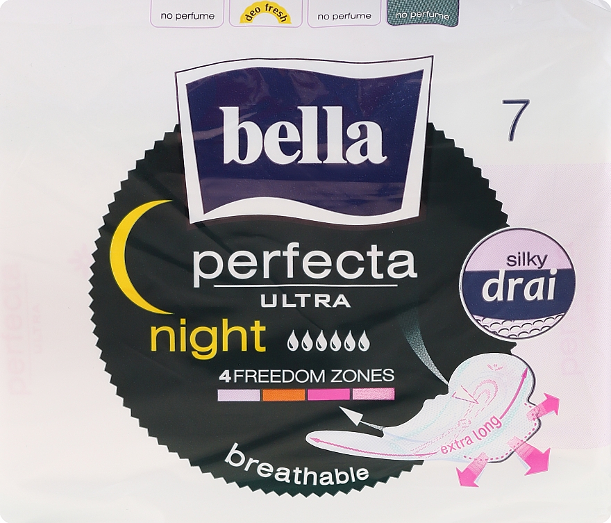 Damenbinden Perfecta Night & Drain Ultra 7 St. - Bella