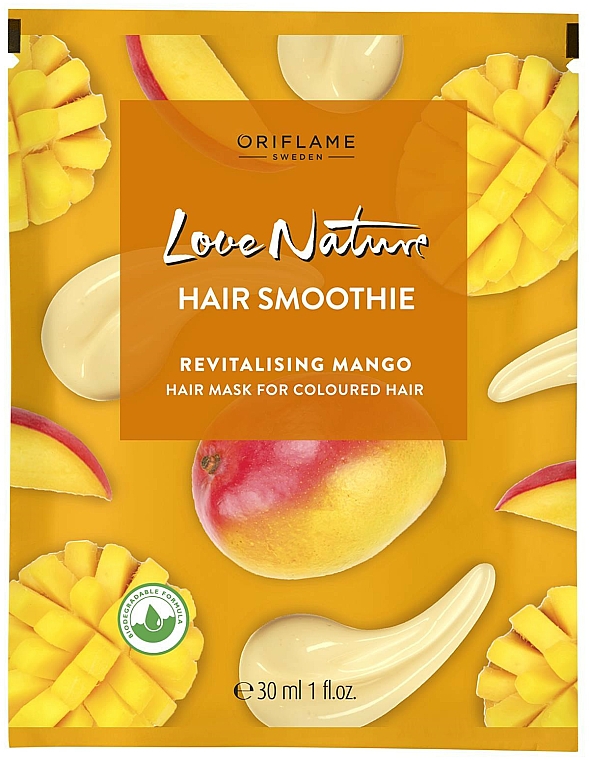 Revitalisierende Haarmaske mit Mango für coloriertes Haar - Oriflame Love Nature Hair Smoothie — Bild N1