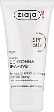 Düfte, Parfümerie und Kosmetik Sonnenschutzcreme für trockene und empfindliche Haut SPF 50+ - Ziaja Med Toning Face Cream Light Shade UVA+UVB