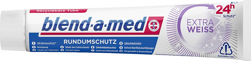 Zahnpasta Extra Weiss für Rundumschutz - Blend-a-med Extra White Toothpaste — Bild N1