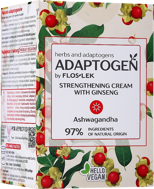 Straffende Tagescreme mit indischem Ginseng und Ashwagandha - Floslek Adaptogen Strengthening Cream With Ginseng — Bild N1