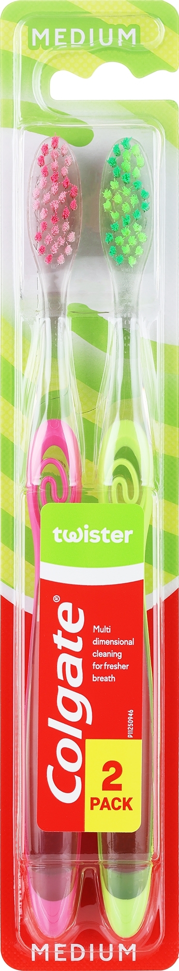 Zahnbürste Twister, medium Härtegrad, rosa+grün - Colgate Twister Medium — Bild 2 St.