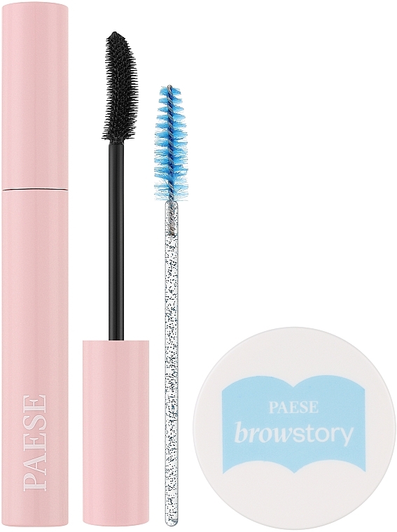 Augen-Make-up Set - Paese Eyestory Set (Augenbrauenpinsel 1 St. + Mascara 9ml + Augenbrauenseife 8g)  — Bild N1