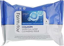 Feuchtigkeitsspendende Gesichtsreinigungstücher mit Kollagen 30 St. - FarmStay Collagen Water Full Moist Cleansing Tissue — Bild N1