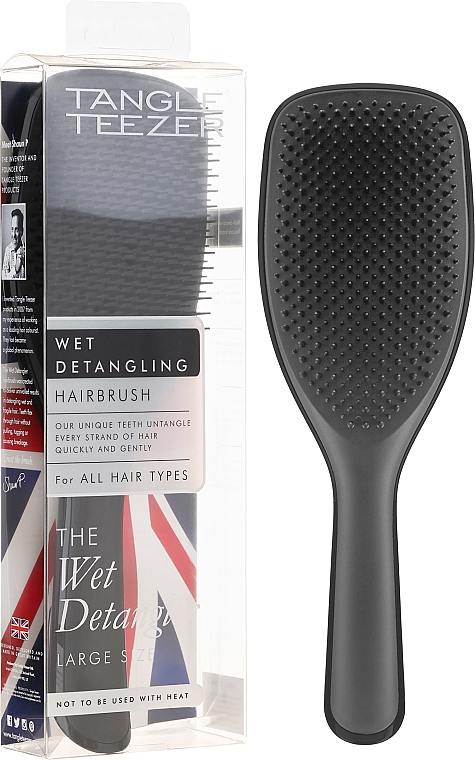 Schwarze Haarbürste groß - Tangle Teezer The Wet Detangler Black Gloss Large Size Hairbrush