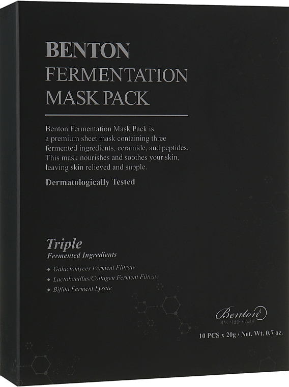Gesichtsmasken mit fermentierten Extrakten 10 St. - Benton Fermentation Mask Pack — Bild N1