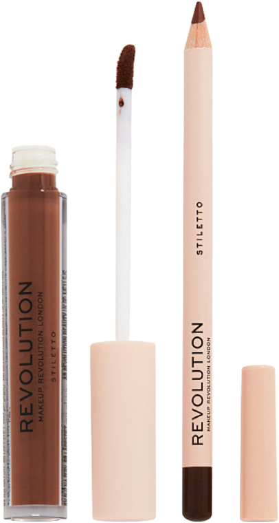 Lippen-Make-up Set (Lipgloss 3ml + Lippenkonturenstift 1g) - Makeup Revolution Lip Contour Kit Stiletto — Bild N3