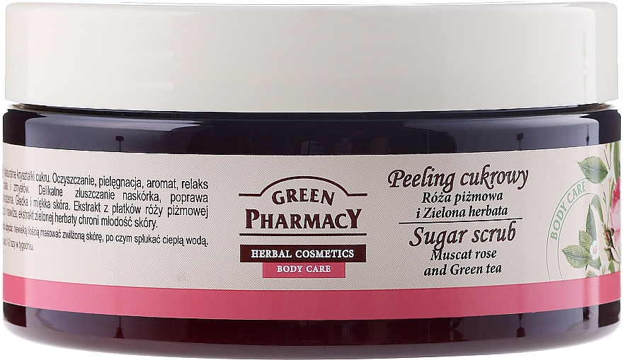 Zuckerpeeling für den Körper Muscat Rose und Grüner Tee - Green Pharmacy — Bild N1