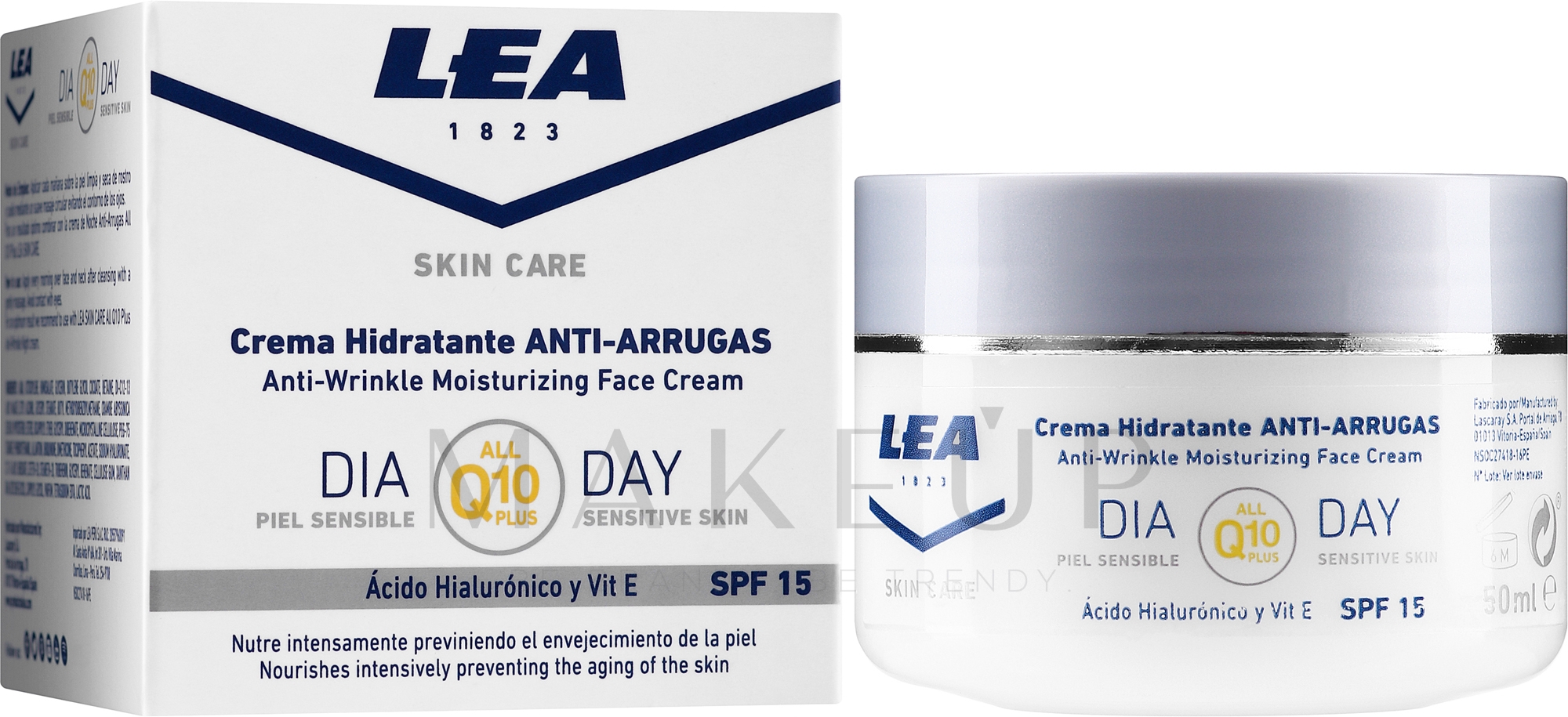 Feuchtigkeitsspendende Anti-Falten Gesichtscreme mit Coenzym Q10 und Hyaluronsäure - Lea Skin Care Anti-Wrinkle Moisturizing Q-10 Day Face Cream — Bild 50 ml