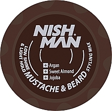 Bart- und Schnurrbartbalsam mit Argan, süßer Mandel und Jojoba - Nishman Beard & Mustache Styling Balm — Bild N1