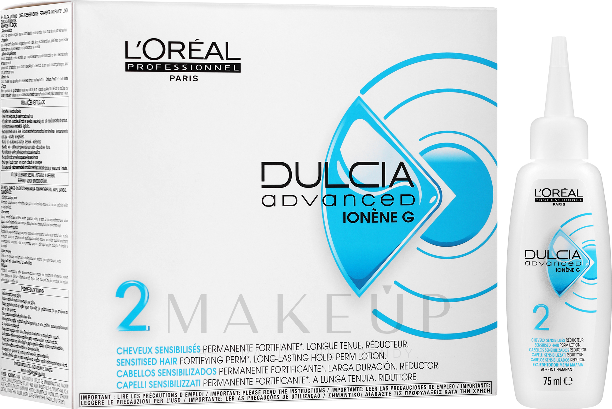 Dauerwell-Lotion für sensibles Haar - L'Oreal Professionnel Dulcia Advanced Perm Lotion 2 — Bild 12 x 75 ml