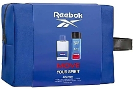 Reebok Move Your Spirit For Men  - Duftset (Eau de Toilette 100ml + Duschgel 250ml + Kosmetiktasche 1 St.)  — Bild N1