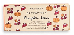 Düfte, Parfümerie und Kosmetik Makeup Revolution X Friends Pumpkin Spice Lip Care Set (Lippenmaske 12g + Lippenpeeling 12g) - Lippen-Make-up Set