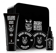 Düfte, Parfümerie und Kosmetik Bartpflegeset - Angry Beards Saloon (Bartshampoo 250ml + Bartöl 30ml + Bartbalsam 50ml + Bartwachs 30ml)