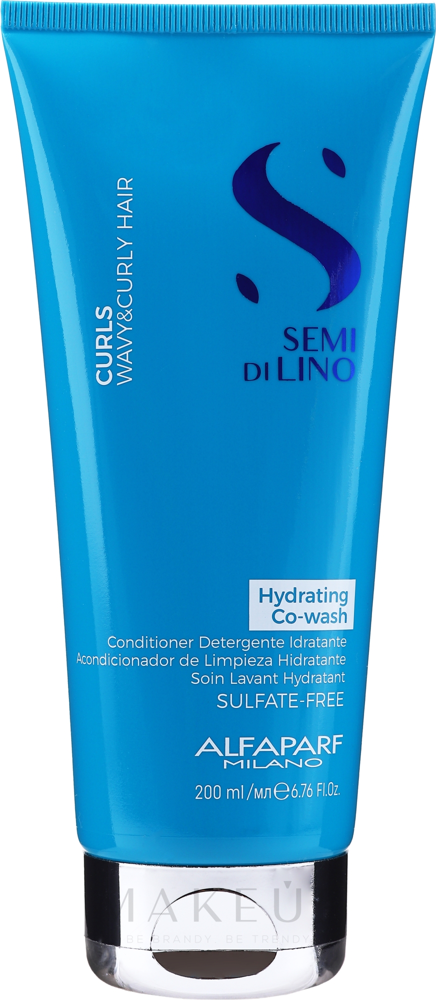 Feuchtigkeitsspendende Haarspülung für lockiges Haar - Alfaparf Semi Di Lino Curls Hydrating Co-Wash Conditioner — Bild 200 ml