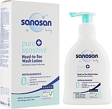 Düfte, Parfümerie und Kosmetik 2in1 Hypoallergene Kinder-Waschlotion - Sanosan Baby Pure & Sensitive Head-to-Toe Wash Lotion