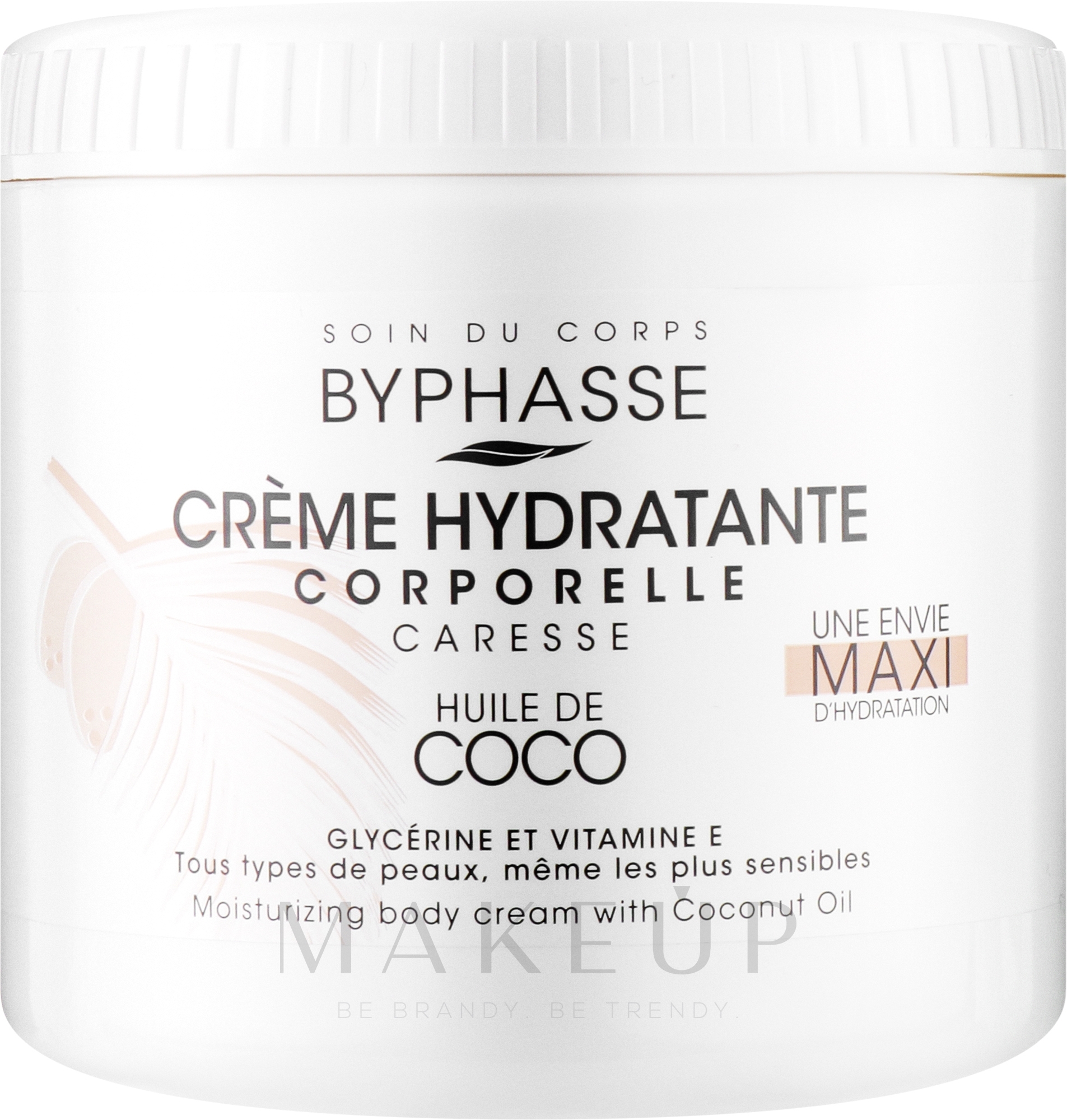 Feuchtigkeitscreme mit Kokosnussöl - Byphasse Body Moisturizer Cream With Coconut Oil — Bild 500 ml