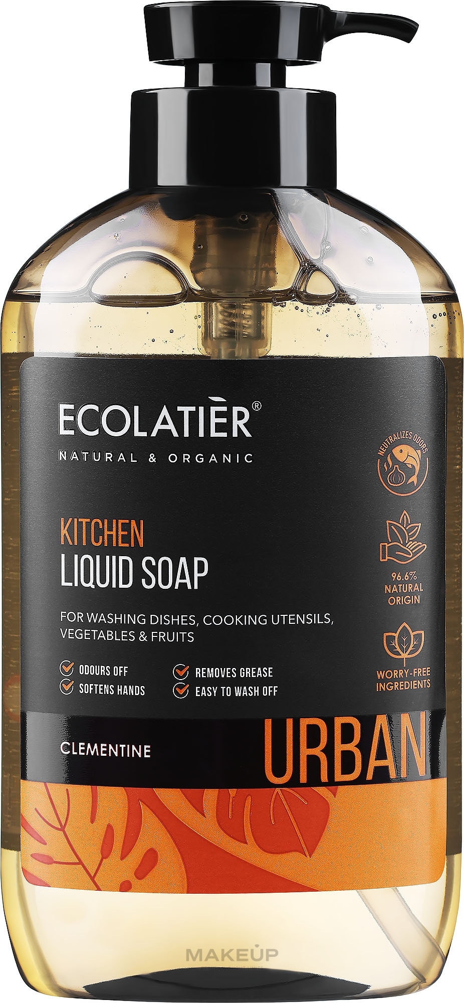 Flüssige Küchenseife mit Clementine - Ecolatier Urban Liquid Soap — Bild 600 ml