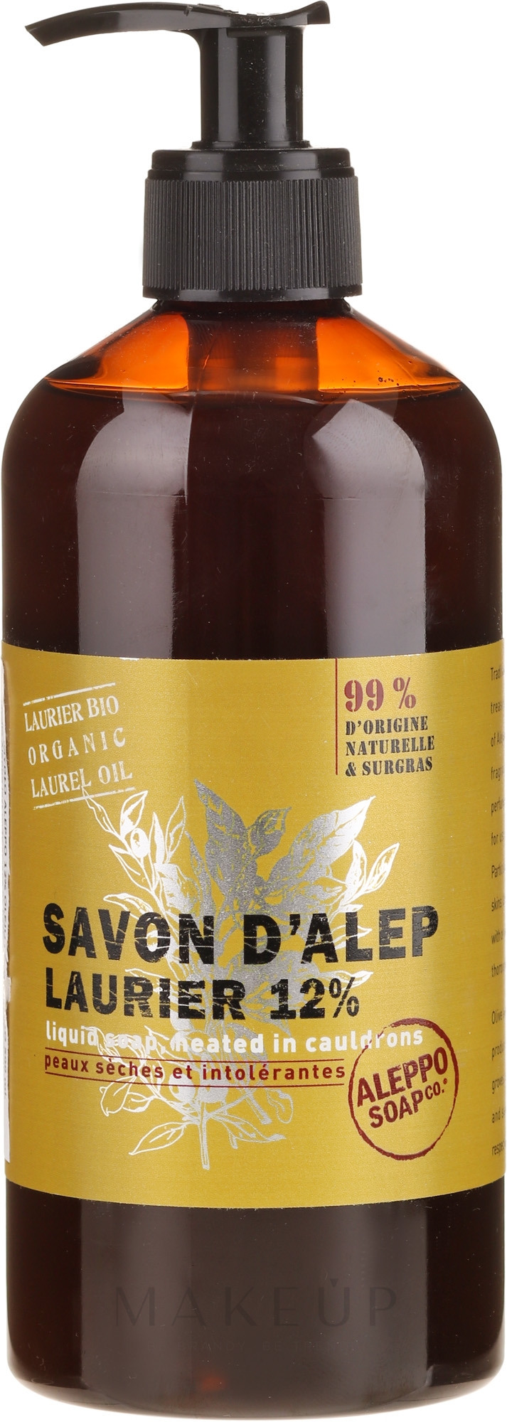 Flüssige Aleppo-Seife mit Lorbeeröl - Tade Laurel 12% Liquide Soap — Bild 500 ml