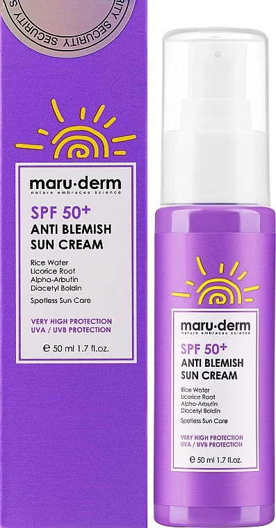 Sonnenschutzmittel für das Gesicht gegen Altersflecken  - Maruderm Cosmetics Anti-Blemish Sun Cream SPF 50  — Bild N2