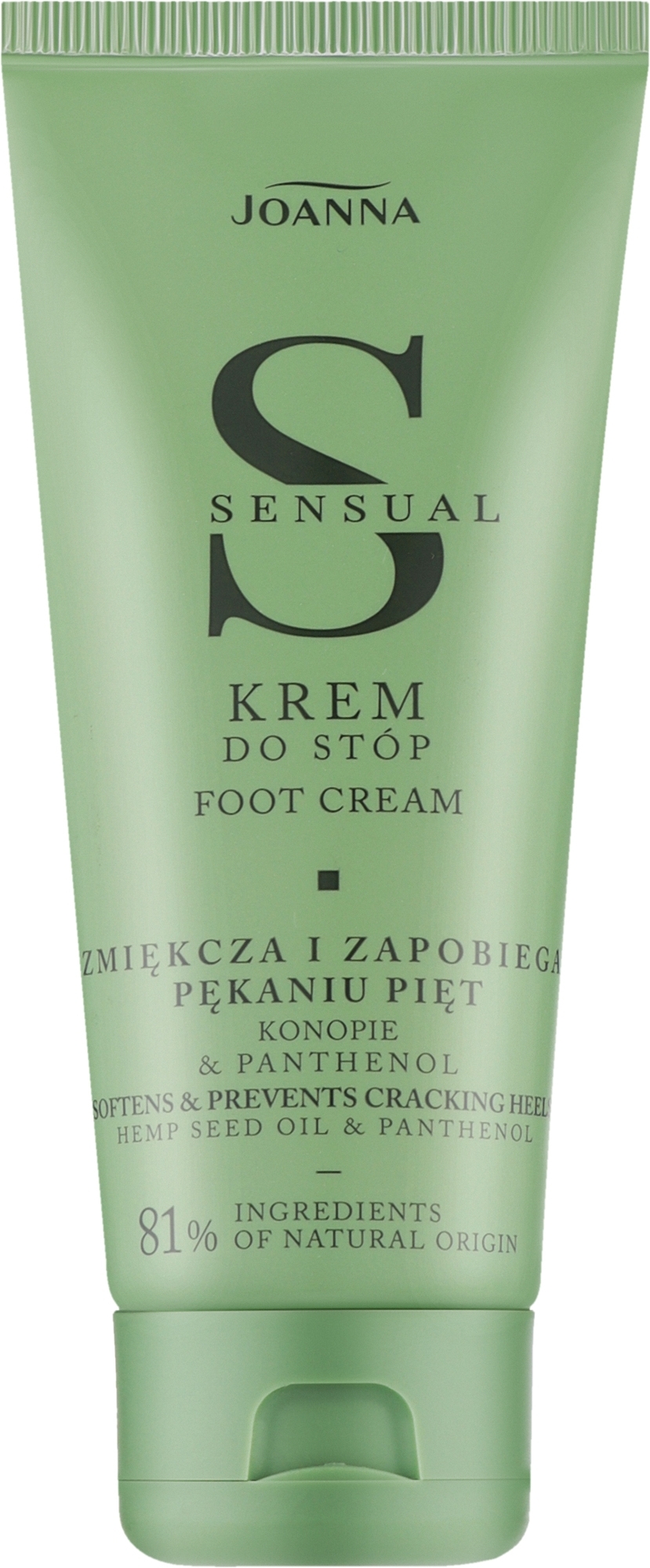 Fußcreme Hanf und Panthenol - Joanna Sensual Konopie & Panthenol Foot Cream — Bild 100 g