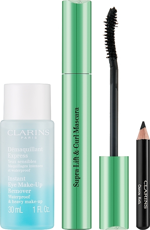 Clarins VP Supra Lift & Curl Mascara (Mascara 8ml + Make-up Entferner 30ml + Augenkonturenstift 0,39g) - Make-up Set  — Bild N1