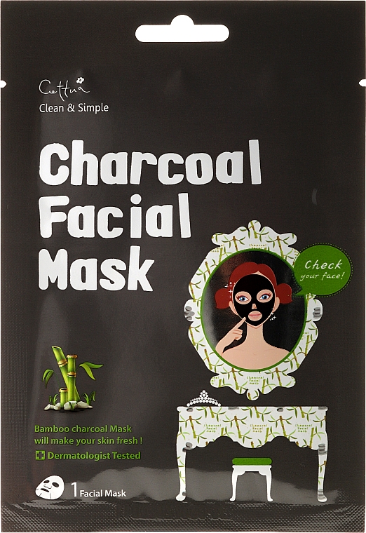 Erfrischende Tuchmaske mit Bambuskohle - Cettua Charcoal Facial Mask — Bild N1