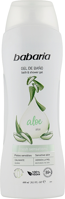 Feuchtigkeitsspendendes Bade- und Duschgel mit Aloe Vera - Babaria Naturals Aloe Vera Bath and Shower Gel — Bild N1