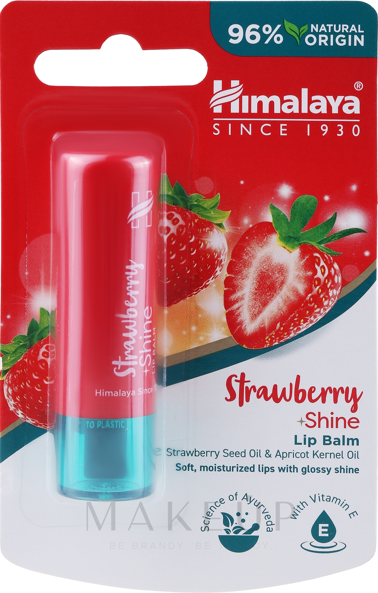 Feuchtigkeitsspendender Lippenbalsam mit Erdbeersamen- und Aprikosenkernöl - Himalaya Herbals Strawberry Shine Lip Balm — Foto 4.5 g