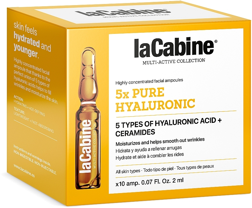 Hyaluron-Ampullen für das Gesicht - La Cabine 5x Hyaluronic Pure Ampoules — Bild N3