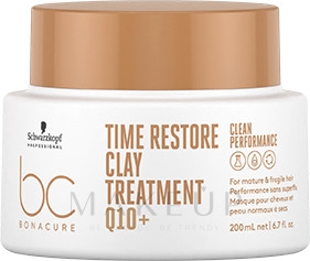 Haarmaske mit Coenzym Q10 - Schwarzkopf Professional Bonacure Time Restore Clay Treatment Q10+ — Bild 200 ml