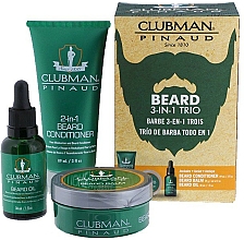 Düfte, Parfümerie und Kosmetik Bartpflegeset - Clubman Pinaud 3 Beard Pack (Bartconditioner 89ml + Bartöl 30ml + Bartbalsam 59g)