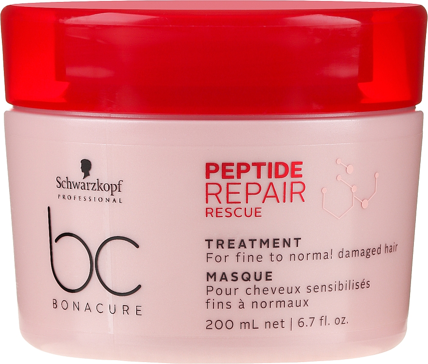 Aufbauende Intensivkur für feines, normales und geschädigtes Haar - Schwarzkopf Professional BC Bonacure Peptide Repair Rescue Treatment Mask — Bild N1