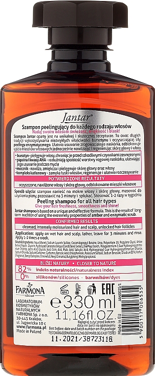 Peeling-Shampoo mit Bernsteinextrakt und Enzymen - Farmona Jantar Peeling Shampoo — Bild N2