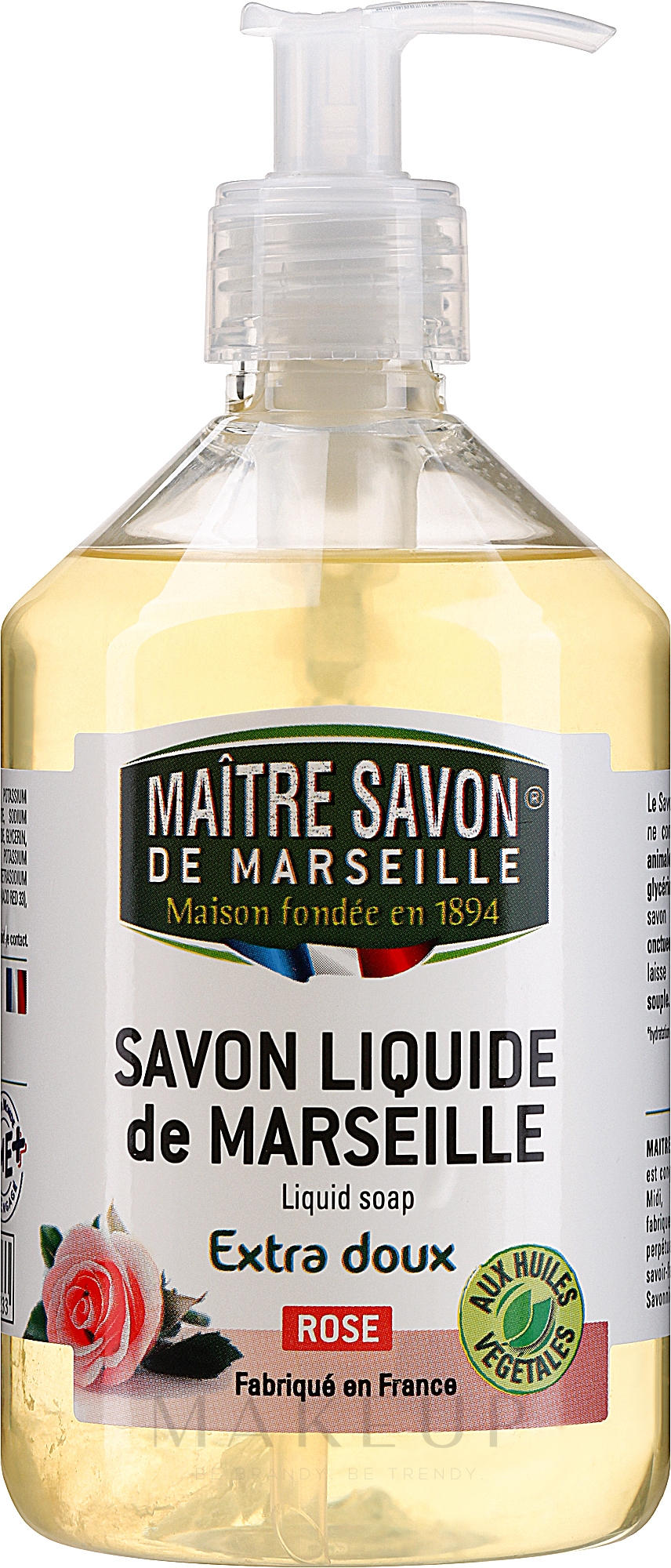 Flüssige Marseiller Seife Rose - Maitre Savon De Marseille Savon Liquide De Marseille Rose Liquid Soap — Bild 500 ml