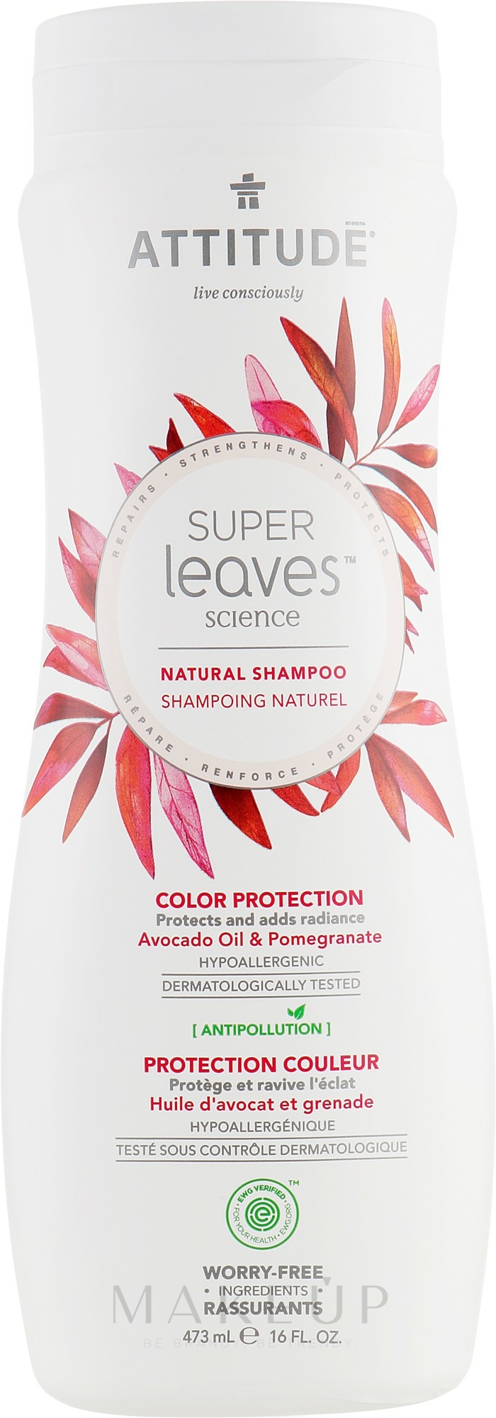 Farbschutz-Shampoo Avocadoöl & Granatapfel - Attitude Shampoo Color Protection Avocado Oil & Pomegranate — Bild 473 ml