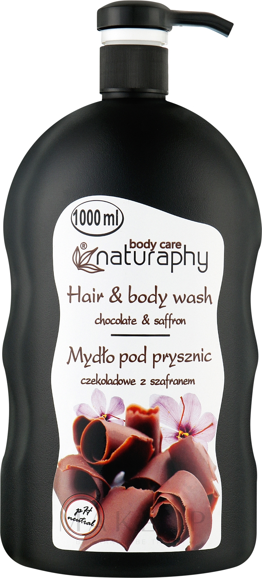 Duschgel für Haar und Körper Schokolade & Safran - Naturaphy Hair & Body Wash — Bild 1000 ml