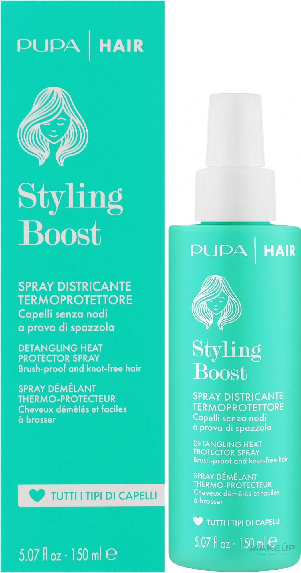 Thermoschützendes Haarspray - Pupa Styling Boost Detangling Heat Protector Spray — Bild 150 ml