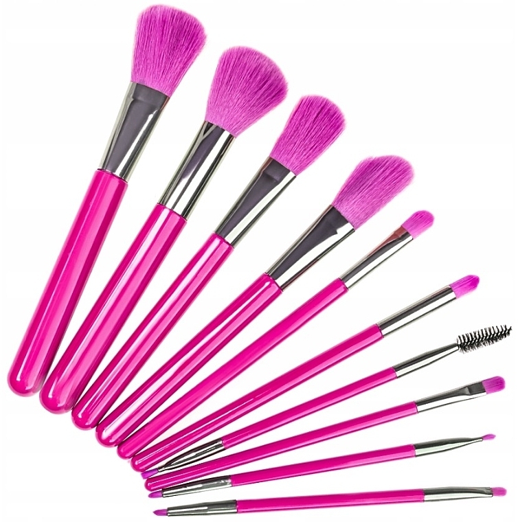 Make-up-Pinsel-Set 10-tlg. neonpink - Beauty Design — Bild N2