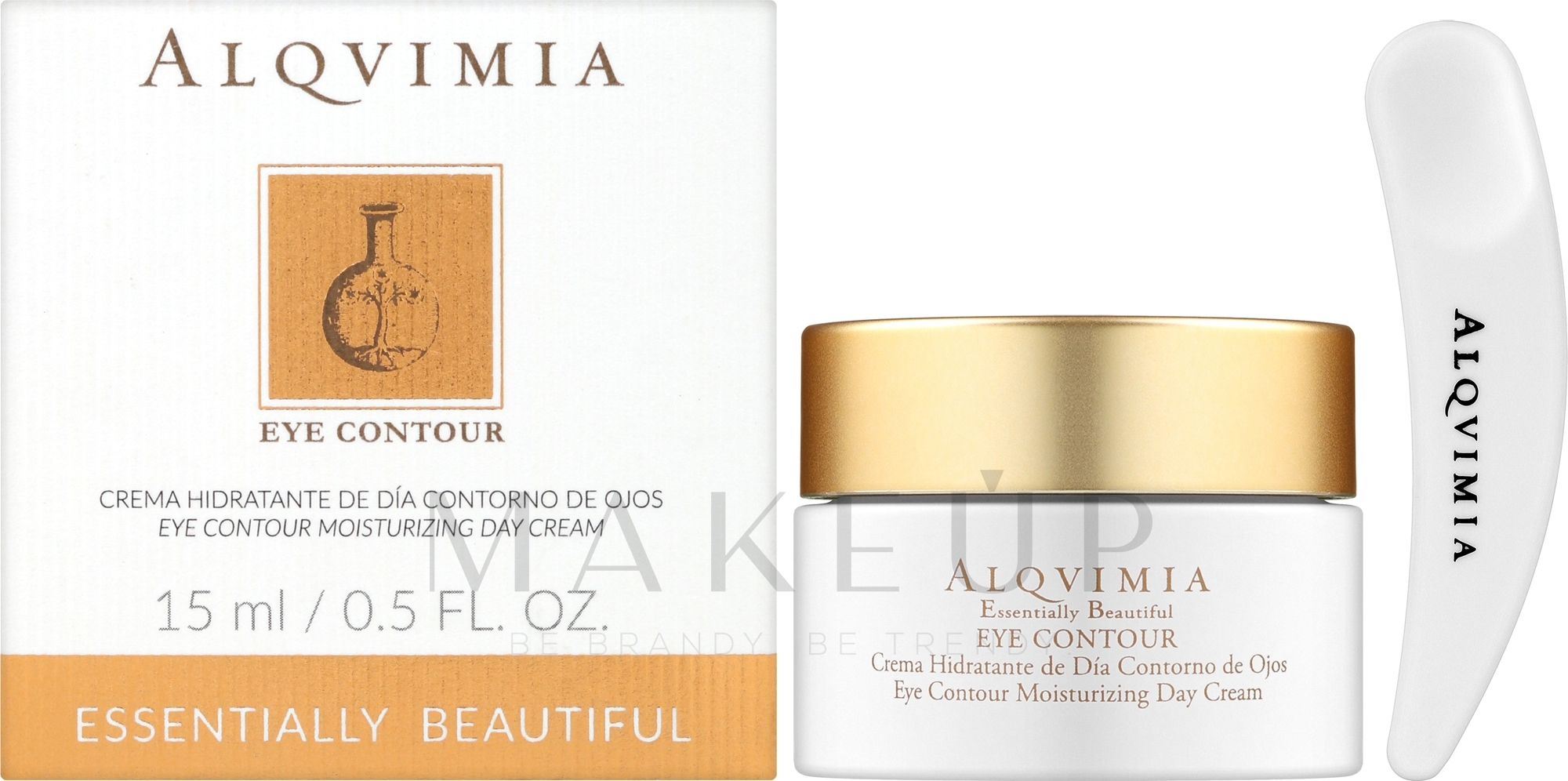 Feuchtigkeitsspendende Augencreme für den Tag - Alqvimia Essentially Beautiful Eye Contour Moisturizing Day Cream — Bild 15 ml