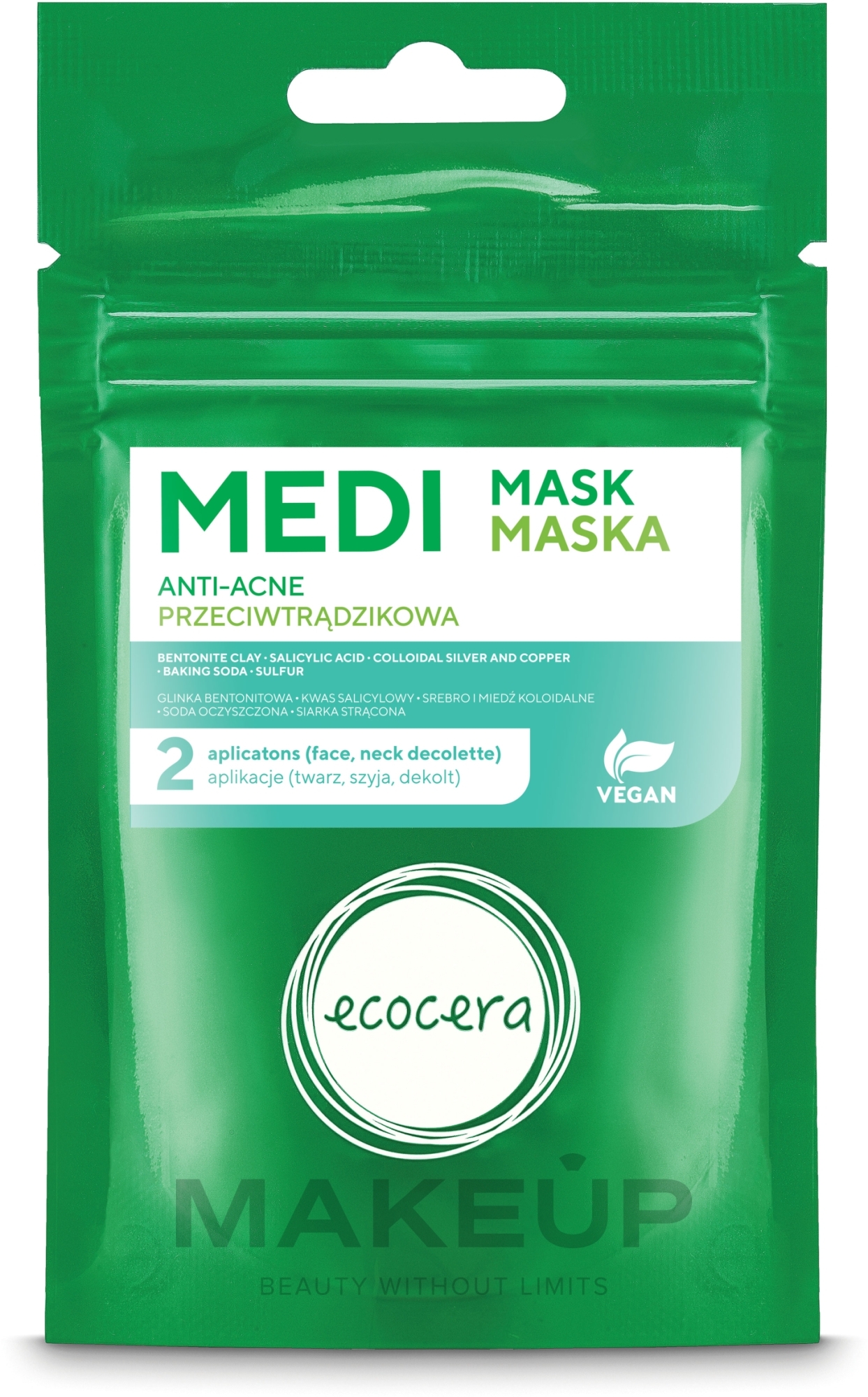 Anti-Akne Gesichtsmaske - Ecocera Face Anti-Acne Mask — Foto 50 g