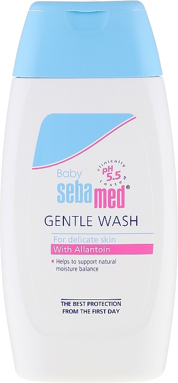 Feuchtigkeitsspendende Körperreinigungslotion für Babys mit Allantoin - Sebamed Extra Soft Ph 5.5 Baby Wash — Bild N2