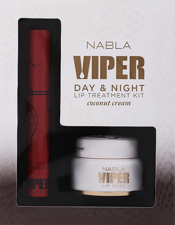 Set - Nabla Viper Day & Night Lip Treatment Kit Coconut Cream (Lippenpomade 4ml + Lippenmaske 15ml)  — Bild N1